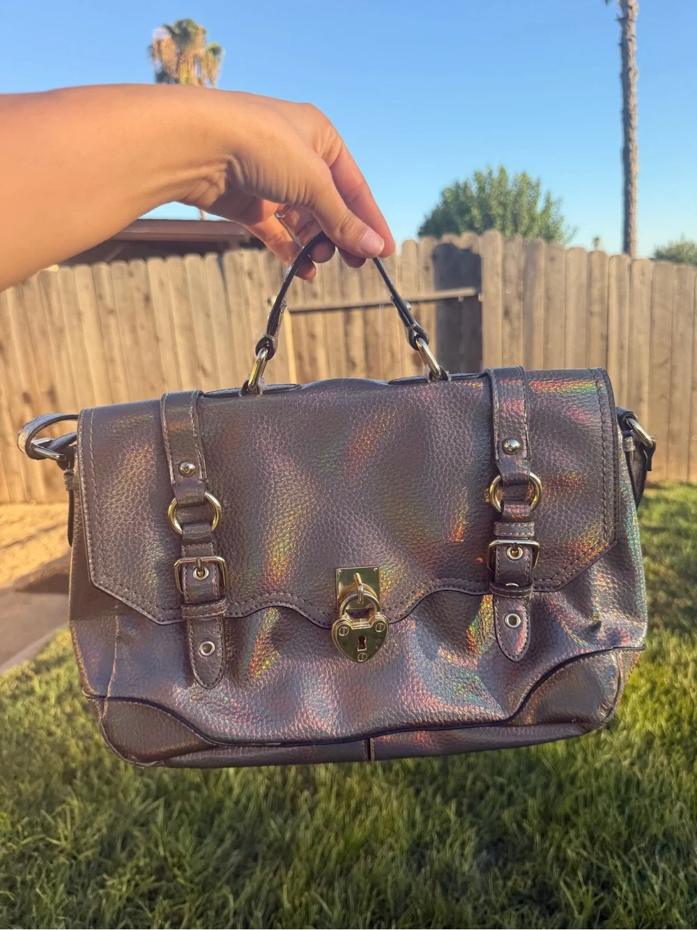 🔥Rare Vtg Juicy Couture Satchel Metallic Bag Heart Locket Crossbody Y2K